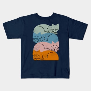 Four Cat Pile Kids T-Shirt